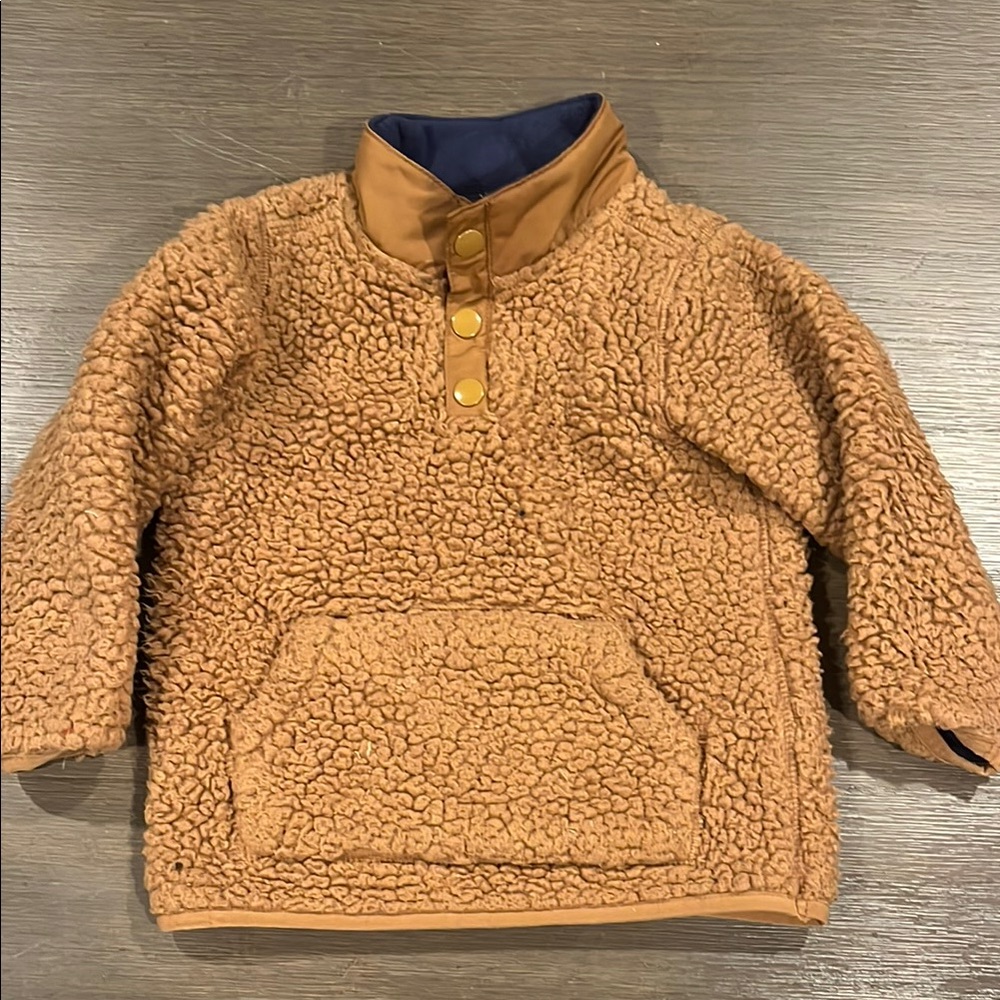 Cozy Tan Sherpa Kids Pullover